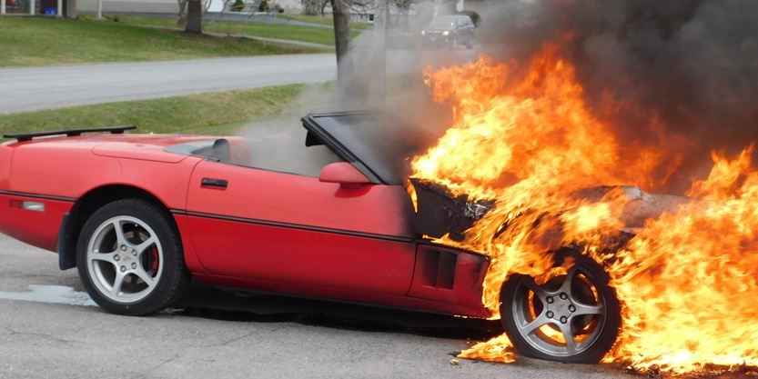 Canadian C4 Corvette Bursts Into Flame in Owner's Driveway